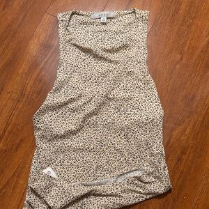 Gaze Tan and Black Animal Print Sleeveless Top